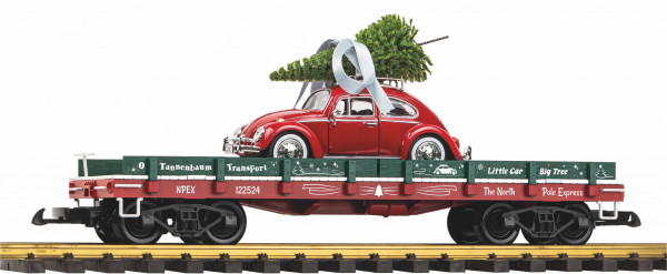Weihnachts-Autotransportwagen mit VW Käfer