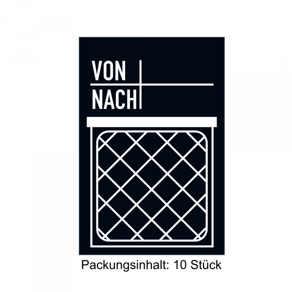 Zettelkasten-Aufkleber "Von/Nach", 10 Stück