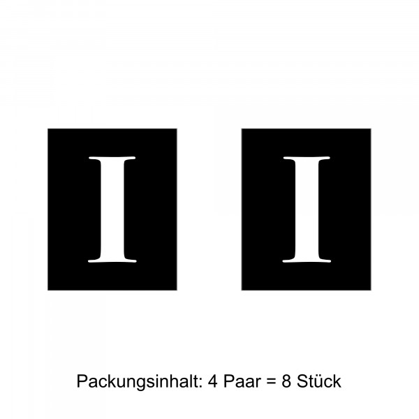 Wagenklassen-Aufkleber, römisch "I", 8 Stück