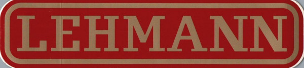 LEHMANN-Schriftzug Etikett 24 x 5 cm rot/gold