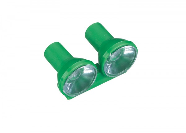 Doppel-Loklampe montiert, grün