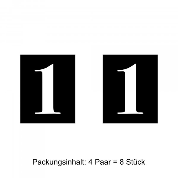 Wagenklassen-Aufkleber, arabisch "1", 8 Stück