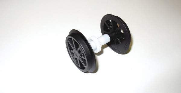 Speichen-Radsatz mit Zahnrad, US-Dampflok