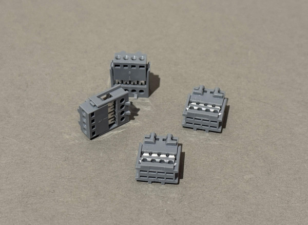 Flachstecker/Federleisten, 4-polig, 4 Stück