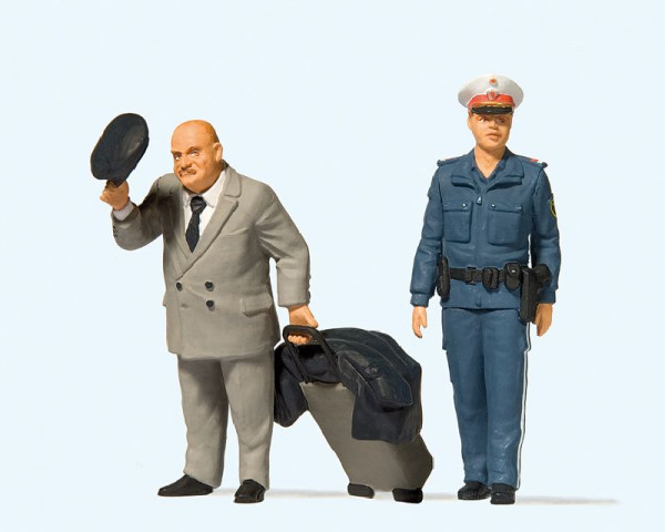Reisender und Polizist