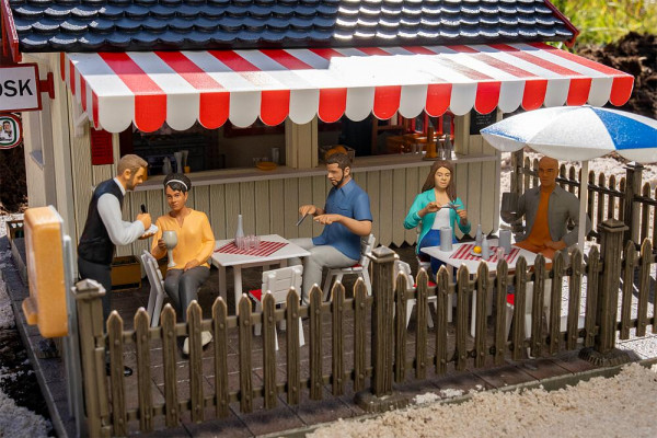 Sitzende Restaurantgäste, modern, 5 Stück