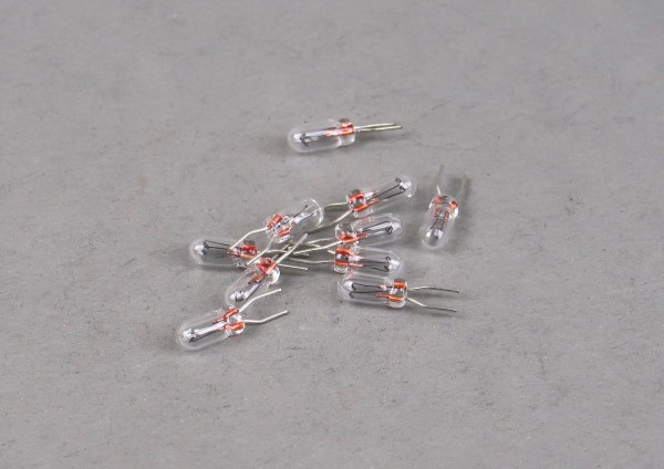 Micro-Steck-Birnen, klar, 22 Volt, 10 Stück