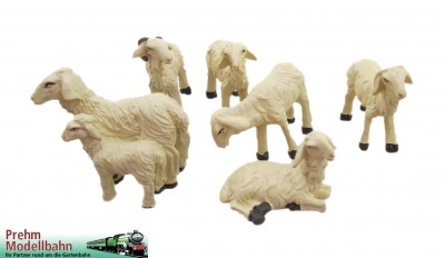 Schafe, 6 Stück, Kunststoff
