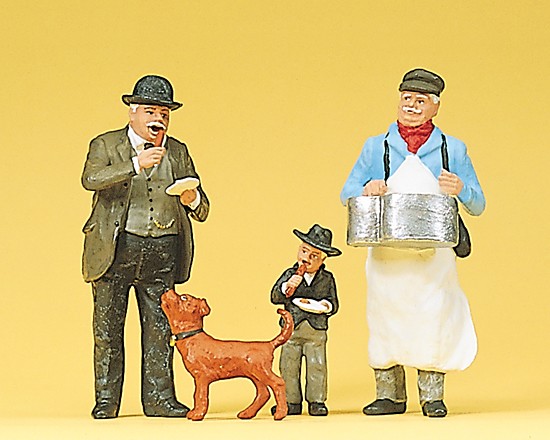 Wurstverkäufer, Opa, Enkel und Hund