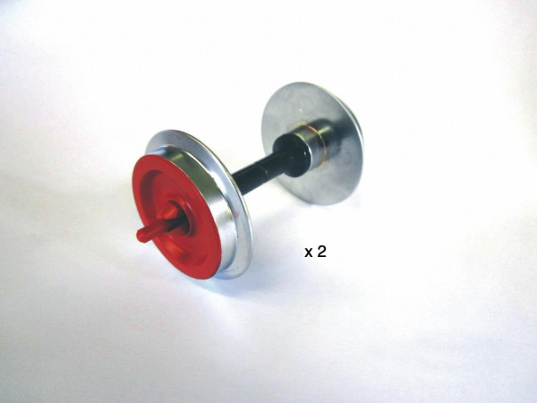 Metallradsatz rot, klein 30mm, verchromt, 2 Stück