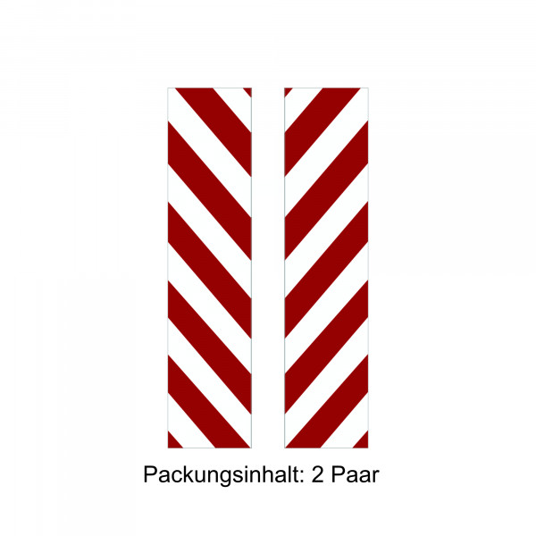 Baken-Aufkleber Typ II, rot/weiß, 2 Paar