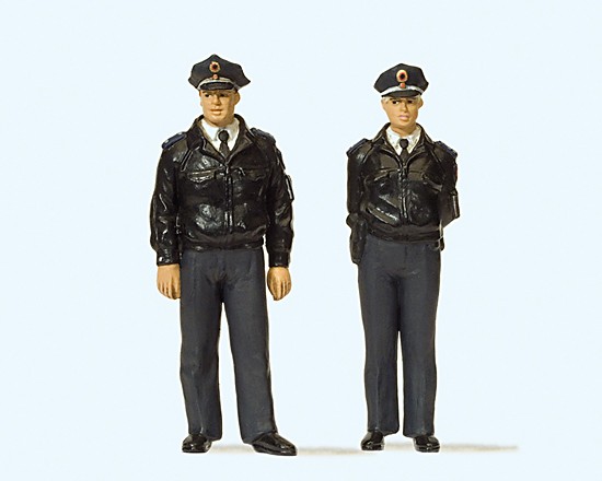 Polizisten stehend, blaue Uniform, 2 Stück