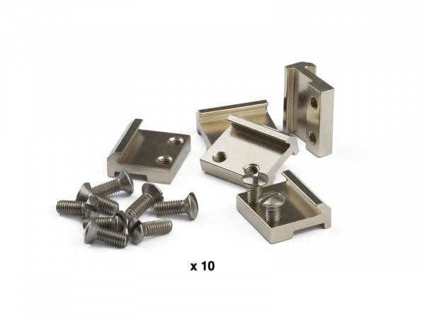 Schienenverbinder, 15 mm, vernickelt, 50 Stück