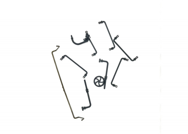 Handrad, Schläuche, Stangen