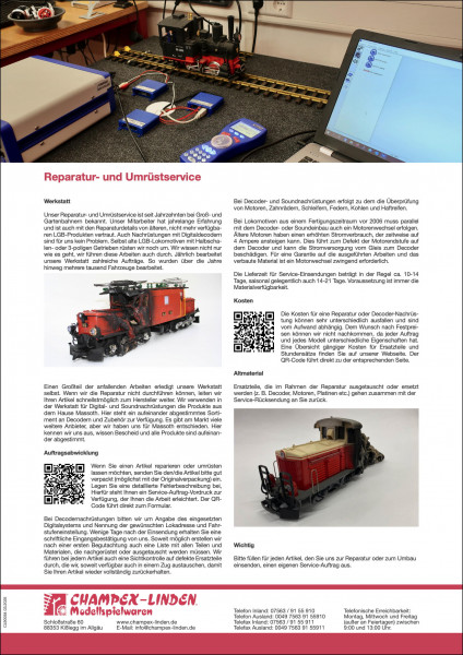 Werbeflyer Reparatur- und Umrüstservice