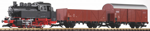 Startset DB-Güterzug BR 80, 2 Wagen, Dampf/Sound