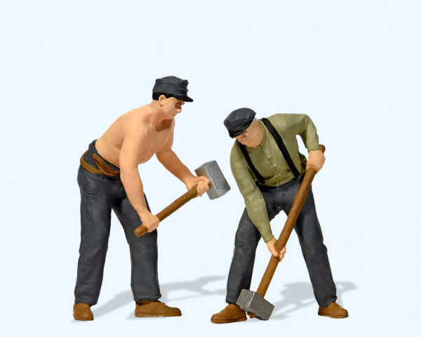 Gleisbauarbeiter mit Hämmern, 2 Stück