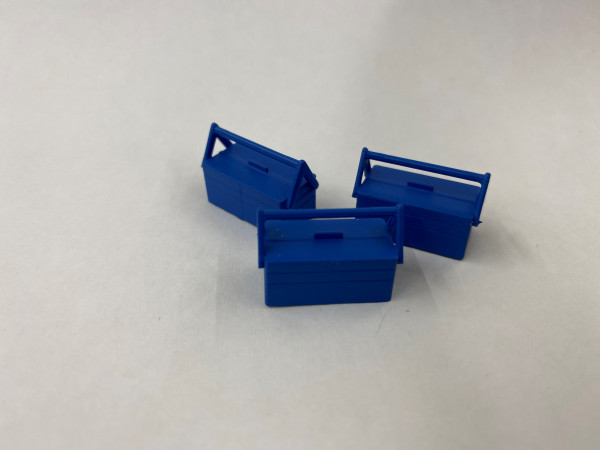 Werkzeugkasten blau, 3 Stück, getütet