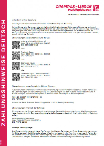 CL-Zahlungsinformation