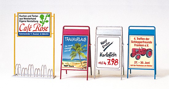Bausatz Fahrradständer, Werbetafeln