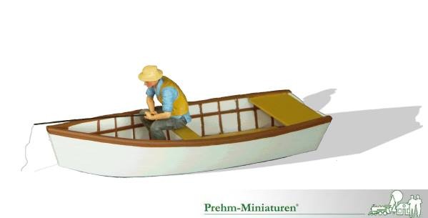 Ruderboot mit Angler, Kunststoff