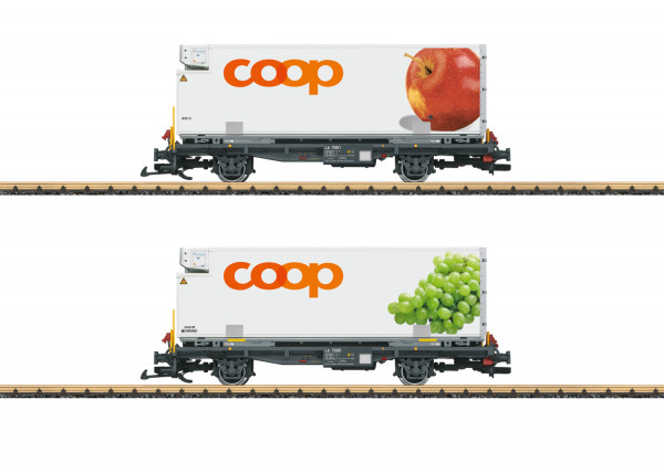 RhB-COOP-Containerwagen-Set # 1, Apfel/Traube